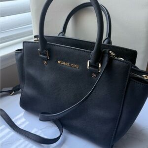 $25 Michael Kors Selma Medium Saffiano Satchel Black (Orig. $298) WITH DUSTBAG